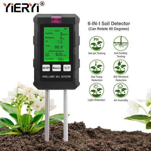 Digital 6 in 1 Soil PH Meter